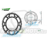 Rozeta řetězová (převodník) Dural 0808-44zubů ESJOT 51-32041-44BP - barva černá elox - Suzuki RM125 / 80-11+RM250 / 82-12+RMX250 / 89-00+RMZ250 / 07-20+RMZ450 / 05-20+RMX450Z / 10-19+DRZ250 / 01-07+DR350 / 96-99+DRZ400S / 00-20+DRZ400E / 00-07 + Kawa