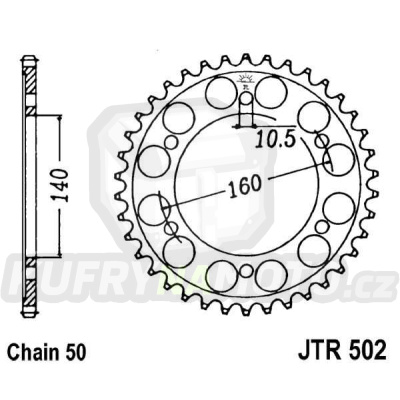 Řetězová rozeta JT JTR 502-45 45 zubů, 530