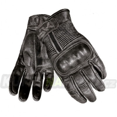 Pánské kožené moto rukavice SPARK CRISP, černé M – akce 8595662503041