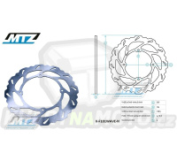 Kotouč brzdový MTZ nerezový - zubatý desing Wave - Honda CR125+CR250+CR500+XR350+XL250+XL350+XLR125