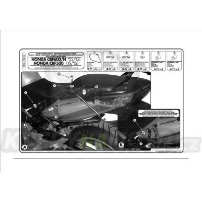 Montážní sada – nosič podpěry bočních brašen Kappa Honda CBF 1000 ABS 2006 – 2009 K34-TK218