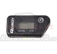 měřič motohodin bezdrátový s nulovatelným počítadlem, Q-TECH (černý)