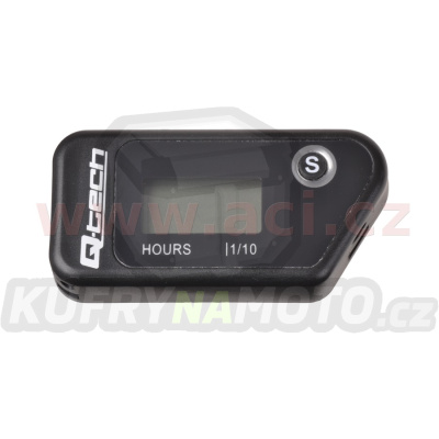 měřič motohodin bezdrátový s nulovatelným počítadlem, Q-TECH (černý)