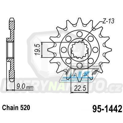 Kolečko řetězové (pastorek) 1442-14zubů MTZ - Suzuki RMZ250 / 13-23