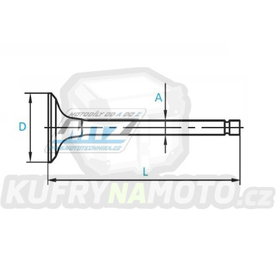 Ventil ocelový Husqvarna TE410 + TE610 / Husaberg FE501 + FE450 - ¤30,0mm