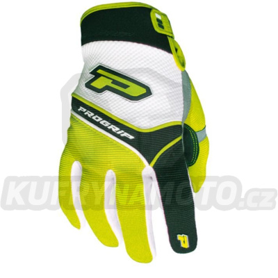 Rukavice motokros dětské PROGRIP 4009 - fluo žluté - velikost XXS