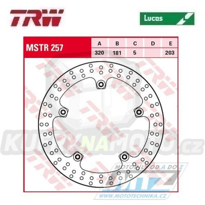 Kotouč brzdový TRW MSTR257 (305/181/5D) - BMW F800GT + S1000R + S1000RR + K1200S + K1300GT + K1300R + K1300S + K1600GT + K1600GTL