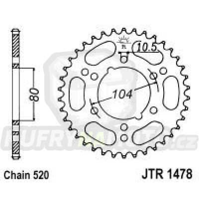 Řetězová rozeta JT JTR 1478-40 40 zubů, 520