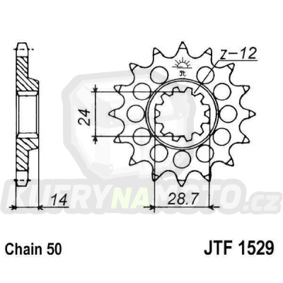 Řetězové kolečko JT JTF 1529-17 17 zubů