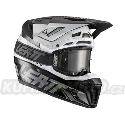 LEATT MOTO 8.5 V21.1 PŘILBA ČERNÁ / BÍLÁ BARVA ČERNÁ / BÍLÁ VELIKOST M 57-58cm + BRÝLE VELCITY 5,5 ZDARMA-1021000112-akce