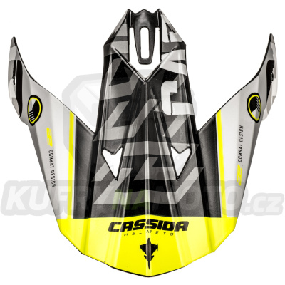 kšilt pro přilby Cross Cup Sonic Junior, CASSIDA, dětská (bílá/žlutá fluo)