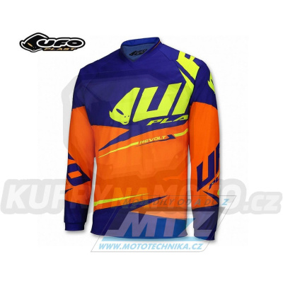 Dres motokros UFO REVOLT - oranžovo-tmavěmodrý - velikost XXXL