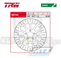 Kotouč brzdový TRW MST504 (300/57/5D) - Harley Davidson XL+FLHR+FLHRC+FLHT+FLHTC+FLHTCU+FLHX + FLTR+FLTRU+FLTRX+FXDB+FXDC+FXDCI+FXDF+FXDL+FLD + FLHTK+FLHTKL+FLHX+FLHXS+FLHXXX+FLRT+FLTRX+FLTRXS+FXDL+FLDE+FLFB + FLHC+FXDB+FXDL+FXDSE+FLFBS+FLHCS+další