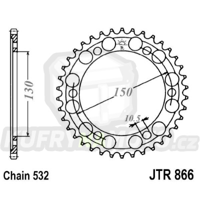 Řetězová rozeta JT JTR 866-38 38 zubů, 532