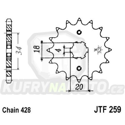 Řetězové kolečko JT JTF 259-15 15 zubů, 428