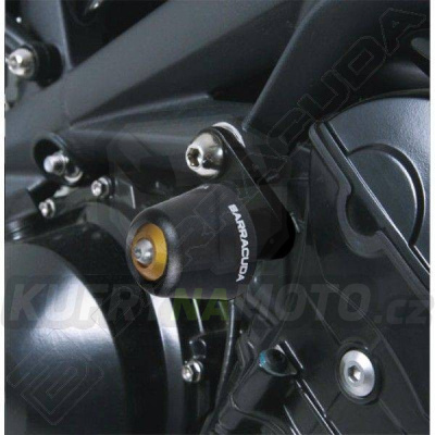 HLINÍKOVÉ NÁHRADNÍ HLAVY PADACÍCH PROTEKTORŮ - ČERNÁ pár Barracuda Triumph Street Triple R 675 2011 - 2012