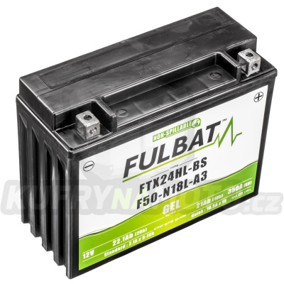 baterie 12V, FTX24HL-BS / F50-N18L-A3 GEL, 21Ah, 350A, bezúdržbová GEL technologie 205x87x162 FULBAT (aktivovaná ve výrobě)