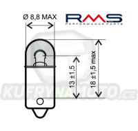 Žárovka RMS 246510415 12V 4W, BA9S bílá