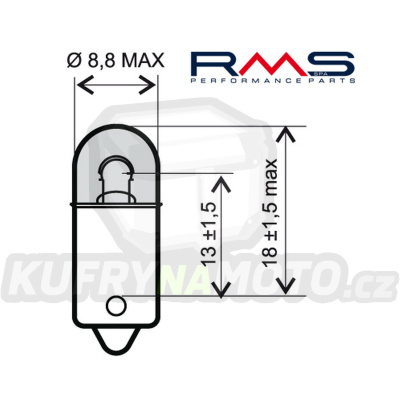 Žárovka RMS 246510415 12V 4W, BA9S bílá