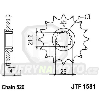 Řetězové kolečko JT JTF 1581-16 16 zubů, 520