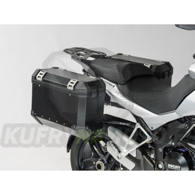 Sada TraX Adventure 45 a 45 černé boční kufry a nosič držák boční kufry SW Motech Ducati Multistrada 1200 2013 - 2014 A3 KFT.22.140.50100/B-BC.16410