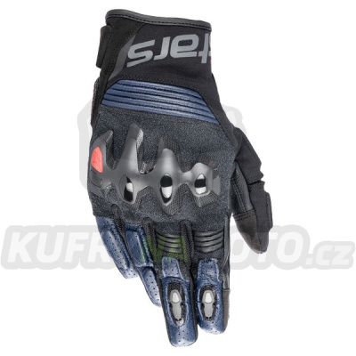 rukavice HALO, ALPINESTARS (černá/modrá) 2024