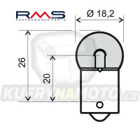 Žárovka RMS 246510215 12V 10W, G18 oranžová