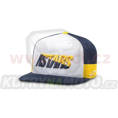 kšiltovka FASTER HAT, ALPINESTARS (bílá/tmavě modrá/zlatá)