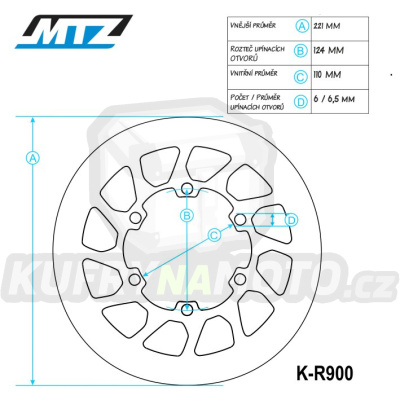 Kotouč brzdový MTZ Classic - VOR MX400 / 00-02+MX450 / 00-02+MX495 / 99+MX500 / 00-02+MX503 / 00-02+MX530 / 00-05+SM495 / 99+EN400 / 00-02+EN450 / 00-02+EN492 / 99+EN503 / 00-02+EN530 / 00-02