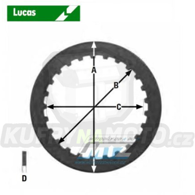 Lamely spojkové plechové (meziplechy) Lucas MES407-6 - Yamaha XT350H,N / 85-90 + XT350N / 91-95