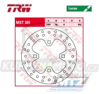 Kotouč brzdový TRW MST385 (200/76/4D) - KTM XC450+XC505 / 08-10