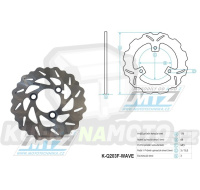 Kotouč brzdový MTZ nerezový - zubatý desing Wave - Kawasaki KFX400 / 03-06 + Suzuki LT230 + LT250 + LTZ400 Quad Sport / 02-14