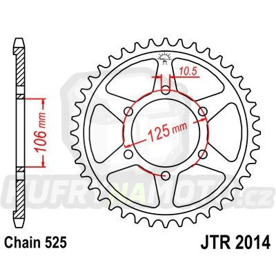 Řetězová rozeta JT JTR 2014-47 47 zubů, 525 - akce