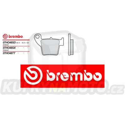 Brzdové destičky Brembo HM CRE X ENDURO 250 r.v. Od 04 -  SD směs Zadní