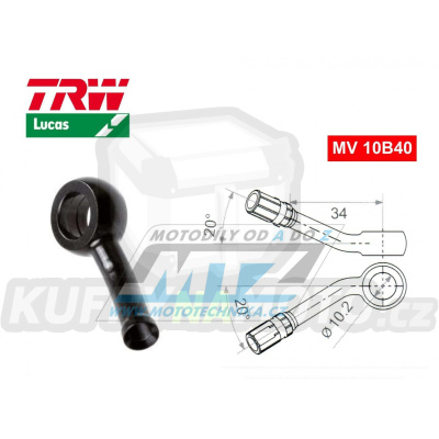 Koncovka brzdové hadice TRW VarioFlex MV10B40 (banjo 10mm zahnuté 20°/20° - pravé) - barva černá