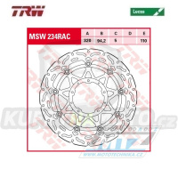 Kotouč brzdový plovoucí TRW MSW234RAC (320/94/5D) - kulatý design - Honda CBR1000Fireblade / 17-19