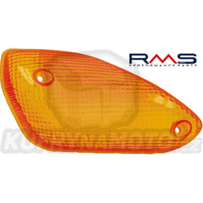 Sklo blinkru - pravé přední RMS 246470260 oranžová Homologace