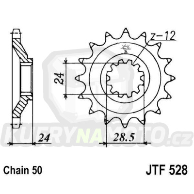 Řetězové kolečko JT JTF 528-17 17 zubů, 530