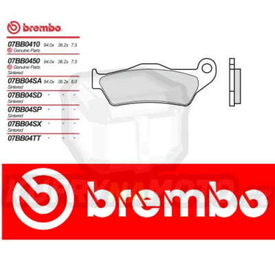 Brzdové destičky Brembo KTM ADVENTURE 950 r.v. Od 01 - 02 Originál směs Zadní