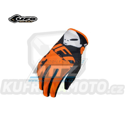 Rukavice motokros UFO MIZAR - oranžové - velikost M
