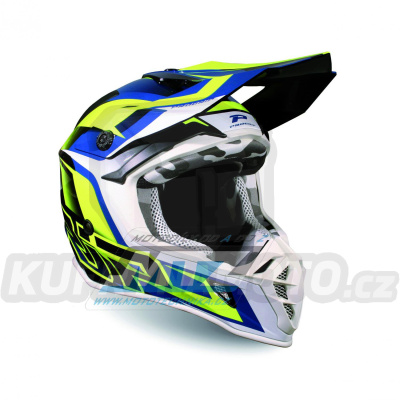 Přilba Progrip 3180 ABS - yellow fluo/dark blue - velikost M
