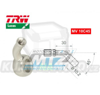 Koncovka brzdové hadice TRW VarioFlex MV10C45 (banjo 10mm zahnuté 45°) - barva Alu stříbrná