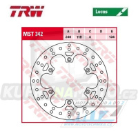 Kotouč brzdový TRW MST342 (240/118/6D) - Suzuki RM125 / 99-11+RM250 / 99-12 + RMX250 / 89-00