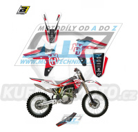 Polepy s potahem sedla (sada polepů a potah sedla Dream) - Husqvarna TC250+TC450+TC510 + TE250+TE450+TE510 / 05-07 - typ polepů Dream4 - červená barevná varianta