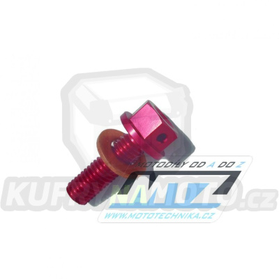 Šroub výpustný magnetický M8x25mm (závit 1,25) - Honda CRF250R / 04-09 + CRF250X / 04-12 - červený