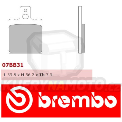 Brzdové destičky Brembo ALFER MC 250 r.v. Od 88 -  Originál směs Zadní