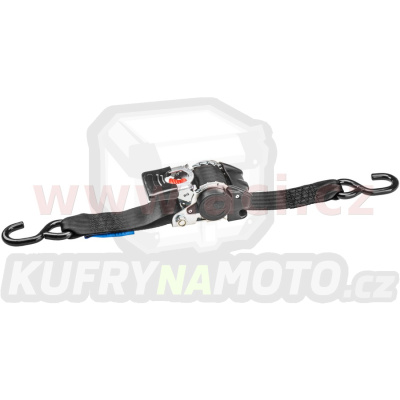upínací popruh samonavíjecí, 50 mm, 750 kg, S-háky, 3 m