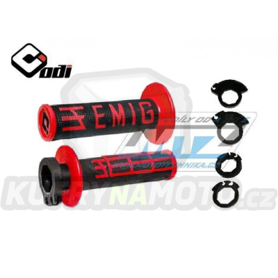 Rukojeti ODI V2 LOCK ON EMIG (2takt+4takt včetně 5 nástavců) - černo-červené