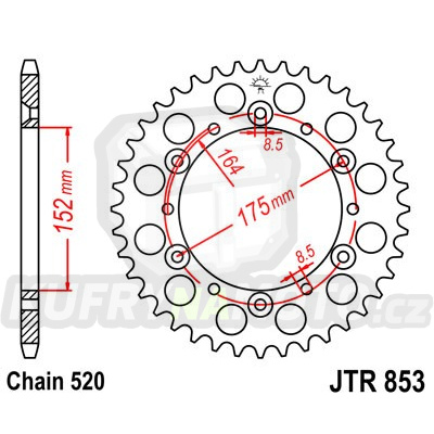 Řetězová rozeta JT JTR 853-50 50 zubů, 520