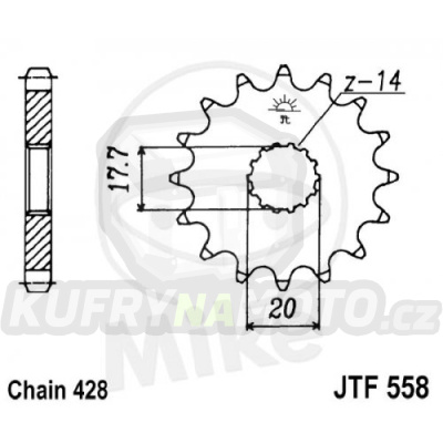 Řetězové kolečko JT JTF 558-14 14 zubů, 428